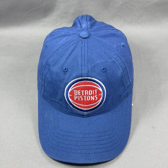 Detroit Pistons NBA Strap Back Cap Hat Blue Basketball Athletic Logo Dad Mens - Picture 7 of 12